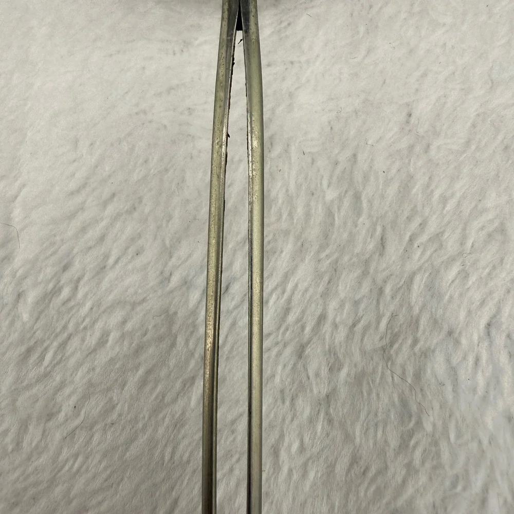 Vintage Hair Pin Silver Orange Geometric Goldstone Inlay Women